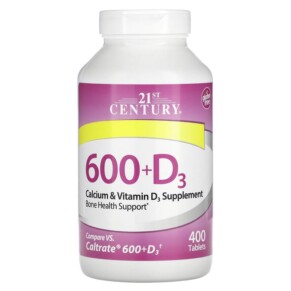 Thực phẩm chức năng 21st Century 600+D3 Calcium & Vitamin D3 Supplement 400 Tablets 740985275313