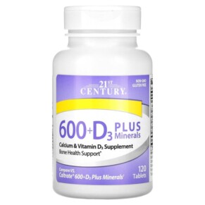 Thực phẩm chức năng 21st Century 600+D3 Plus Minerals 120 Tablets 740985274989