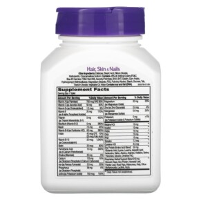 Thành phần vi chất của 21st Century Advanced Formula Hair Skin & Nails 50 Tablets 740985214343