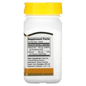 Thành phần vi chất của 21st Century B-6 100 mg 110 Tablets 740985211960