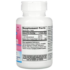 Thành phần vi chất của 21st Century Calcium 500 + D3 15 mcg (600 IU) 90 Tablets 740985275191