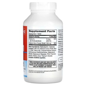 Thành phần vi chất của 21st Century Calcium 500 + D3 400 Tablets 740985275238