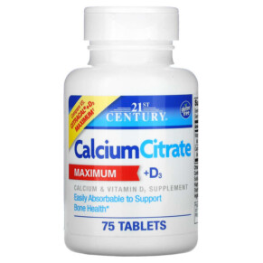 Thực phẩm chức năng 21st Century Calcium Citrate + D3 Maximum 75 Tablets 740985274927