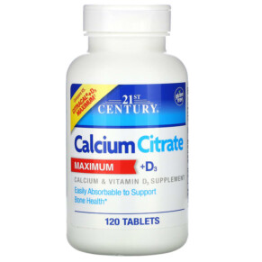 Thực phẩm chức năng 21st Century Calcium Citrate Maximum + D3 120 Tablets 740985274934