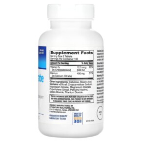 Thành phần vi chất của 21st Century Calcium Citrate Petites + D3 200 Coated Tablets 740985277096