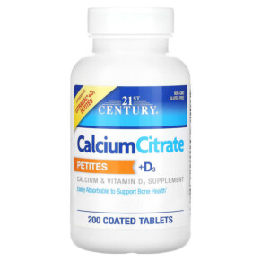 Thực phẩm chức năng 21st Century Calcium Citrate Petites + D3 200 Coated Tablets 740985277096