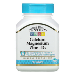 Thực phẩm chức năng 21st Century Calcium Magnesium Zinc + D3 90 Tablets 740985222638