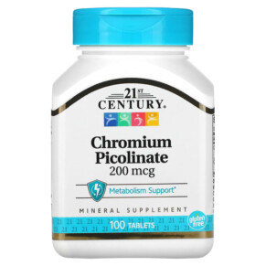 Thực phẩm chức năng 21st Century Chromium Picolinate 200 mcg 100 Tablets 740985213681