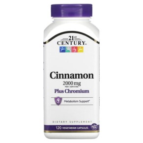 Thực phẩm chức năng 21st Century Cinnamon Plus Chromium 500 mg 120 Vegetarian Capsules 740985273838