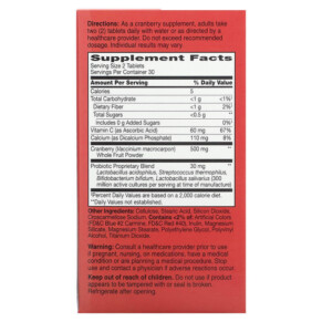 Thành phần vi chất của 21st Century Cranberry Plus Probiotic 60 Tablets 740985278482