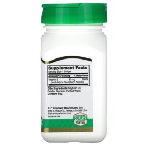 Thành phần vi chất của 21st Century E 90 mg (200 IU) 110 Softgels 740985213025