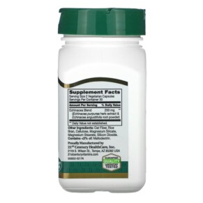 Thành phần vi chất của 21st Century Echinacea Complex 250 mg 60 Vegetarian Capsules 740985212875