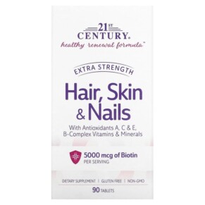 Thực phẩm chức năng 21st Century Extra Strength Hair Skin & Nails 90 Tablets 740985278475