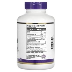 Thành phần vi chất của 21st Century Fish Oil 1.200 mg 140 Softgels 740985273487