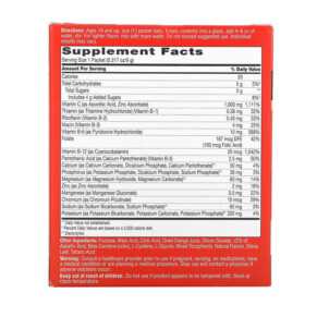 Thành phần vi chất của 21st Century ImmuBlast-C Vitamin C Effervescent Drink Mix Ultimate Orange 1.000 mg 30 Packets 0.317 oz (9 g) Each 740985278437
