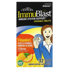 Thực phẩm chức năng 21st Century ImmuBlast Vitamin C Citrus 32 Chewable Tablets 740985276969