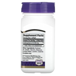 Thành phần vi chất của 21st Century Liquid Filled CoQ-10 100 mg 90 Rapid Release Softgels 740985274132