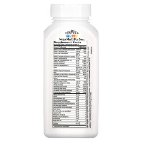 Thành phần vi chất của 21st Century Mega Multi for Men Multivitamin & Multimineral 90 Tablets 740985226582
