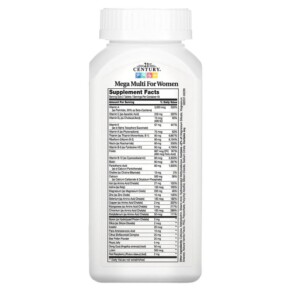 Thành phần vi chất của 21st Century Mega Multi for Women 90 Tablets 740985226599