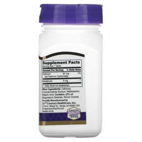 Thành phần vi chất của 21st Century Melatonin 3 mg 90 Tablets 740985212400