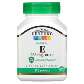 Thực phẩm chức năng 21st Century Natural Vitamin E 268 mg (400 IU) 110 Softgels 740985223437