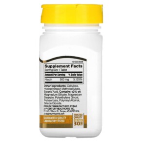 Thành phần vi chất của 21st Century Niacin Prolonged Release 500 mg 100 Tablets 740985274743