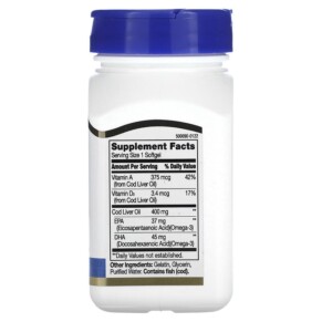 Thành phần vi chất của 21st Century Norwegian Cod Liver Oil 400 mg 110 Softgels 740985211687