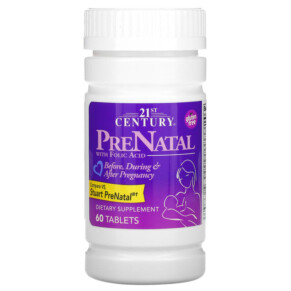 Thực phẩm chức năng 21st Century PreNatal with Folic Acid 60 Tablets 740985273104
