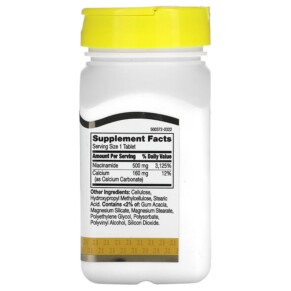 Thành phần vi chất của 21st Century Prolonged Release Niacinamide 500 mg 110 Tablets 740985225509