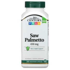 Thực phẩm chức năng 21st Century Saw Palmetto 450 mg 200 Vegetarian Capsules 740985216897