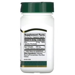 Thành phần vi chất của 21st Century Saw Palmetto 450 mg 60 Vegetarian Capsules 740985212288