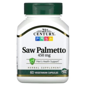Thực phẩm chức năng 21st Century Saw Palmetto 450 mg 60 Vegetarian Capsules 740985212288