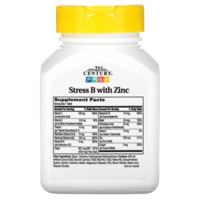 Thành phần vi chất của 21st Century Stress B with Zinc 66 Tablets 740985223314