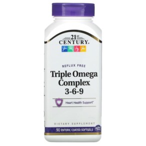 Thực phẩm chức năng 21st Century Triple Omega Complex 3-6-9 90 Enteric Coated Softgels 740985228746