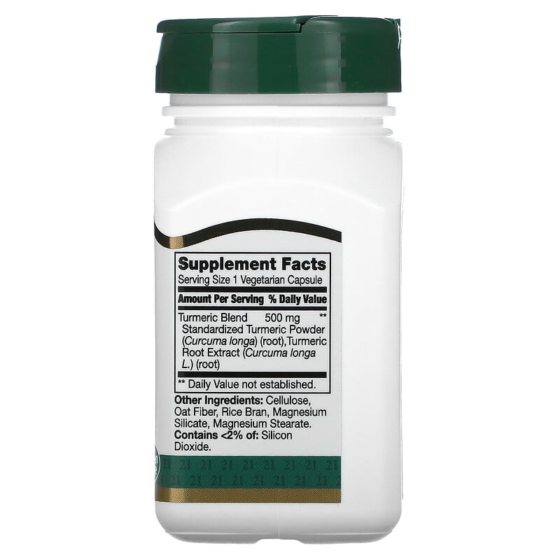 21st Century Turmeric Complex 500 mg 60 Vegetarian Capsules 2 Thành phần vi chất của 21st Century Turmeric Complex 500 mg 60 Vegetarian Capsules 740985278444