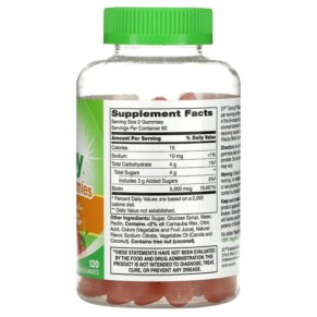 Thành phần vi chất của 21st Century VitaJoy Biotin Gummies Strawberry Flavor 2.500 mcg 120 Vegetarian Gummies 740985277294