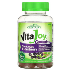 Thực phẩm chức năng 21st Century VitaJoy Gummies Sambucus Elderberry 60 Vegetarian Gummies 740985280171