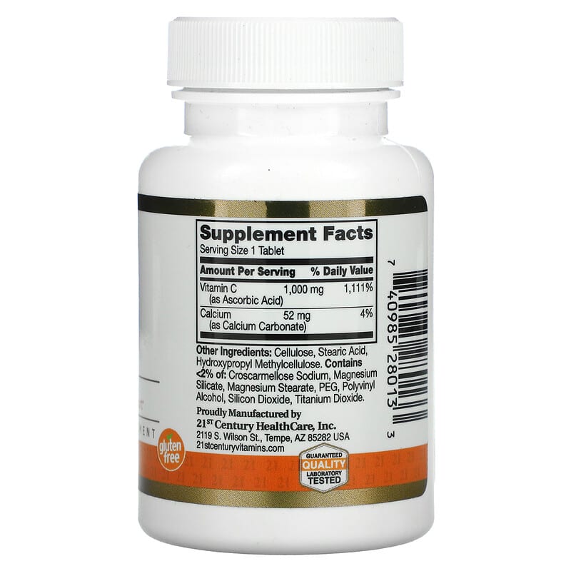 21st Century Vitamin C 1.000 mg 60 Tablets 2 Thành phần vi chất của 21st Century Vitamin C 1.000 mg 60 Tablets 740985280133