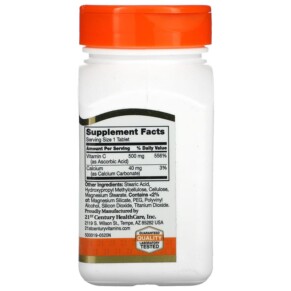 Thành phần vi chất của 21st Century Vitamin C Prolonged Release 500 mg 110 Tablets 740985211908