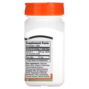 Thành phần vi chất của 21st Century Vitamin C with Rose Hips 500 mg 110 Tablets 740985210024