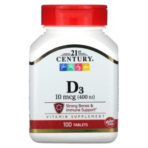 Thực phẩm chức năng 21st Century Vitamin D3 10 mcg (400 IU) 100 Tablets 740985226612