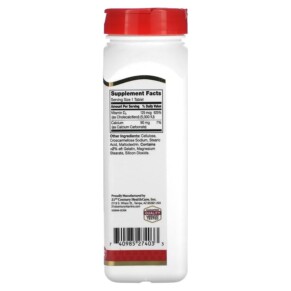 Thành phần vi chất của 21st Century Vitamin D3 125 mcg (5.000 IU) 360 Tablets 740985274033