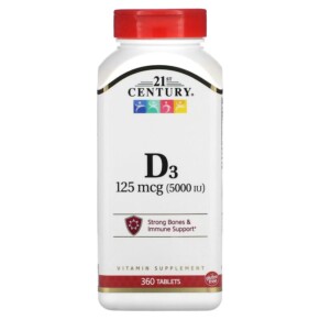 Thực phẩm chức năng 21st Century Vitamin D3 125 mcg (5.000 IU) 360 Tablets 740985274033