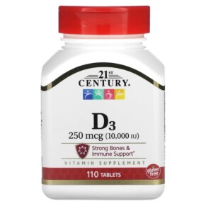 Thực phẩm chức năng 21st Century Vitamin D3 250 mcg (10.000 IU) 110 Tablets 740985275047