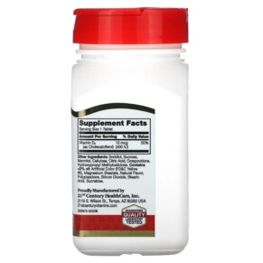 Thành phần vi chất của 21st Century Vitamin D3 Chewable Orange 100 mcg (400 IU) 110 Tablets 740985273807