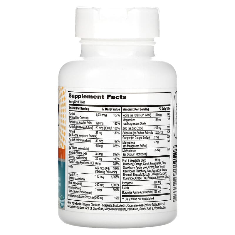 21st Century Wellify Men's 50+ Multivitamin Multimineral 65 Tablets 2 Thành phần vi chất của 21st Century Wellify Men's 50+ Multivitamin Multimineral 65 Tablets 740985224526