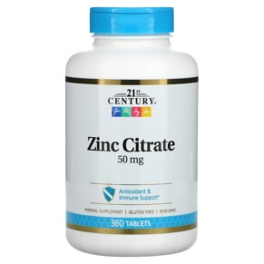 Thực phẩm chức năng 21st Century Zinc Citrate 50 mg 360 Tablets 740985280324