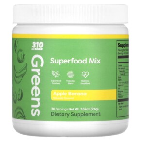 Thực phẩm chức năng 310 Nutrition Greens Superfood Mix Apple Banana 7.62 oz (216 g) 810018831790