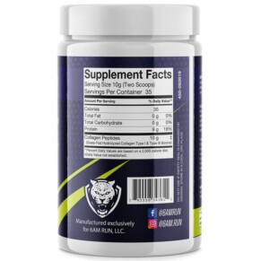 Thành phần vi chất của 6AM Run Heel Strike Hydrolyzed Collagen 12.35 oz (350 g) 745558343611