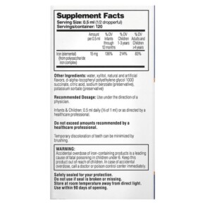 Thành phần vi chất của A.C. Grace Company Iron Up Liquid Iron Supplement Grape 2 fl oz (60 ml) 855212044102